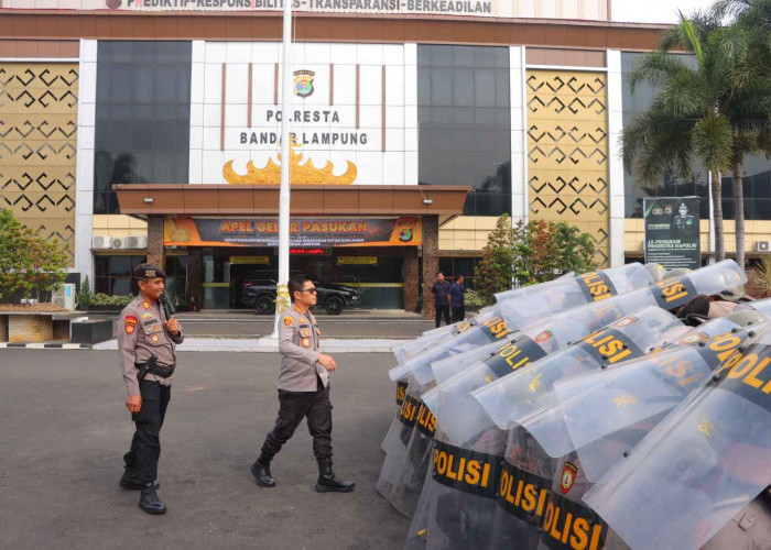 Hadapi Potensi Gangguan Kamtibmas, Polresta Bandar Lampung Perkuat Latihan Dalmas