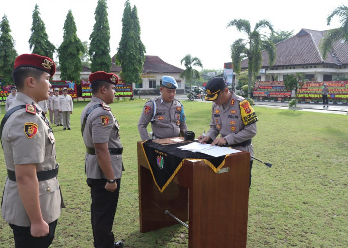 Kapolres Lampung Utara Pimpin Sertijab 2 Kasat dan 1 Kapolsek