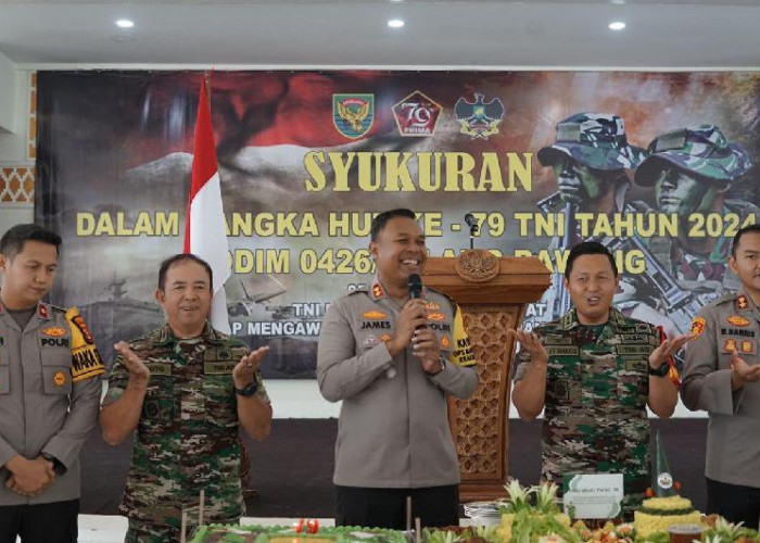 Kapolres Tulang Bawang Beri Kejutan Dandim 0426/TB Dalam Rangkaian HUT TNI ke-79