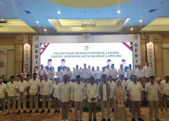 Asroni Paslah Resmi Dilantik Jadi Ketua DPC Gerindra Kota Bandar Lampung 