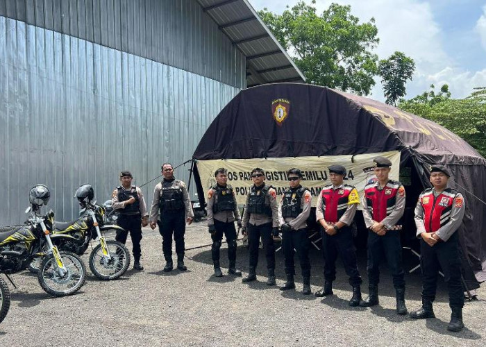 Pastikan Gudang Logistik KPU Aman, Polresta Bandar Lampung Siagakan Personel 24 Jam