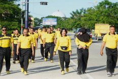 Wakapolda Lampung Gelar Olahraga Pagi Bersama PJU dan Seluruh Personel
