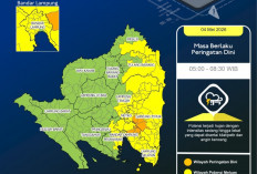 Peringatan Cuaca Lampung 4 Mei 2026 Hujan Lebat dan Angin Kencang Berpotensi Meluas Sejak Pagi