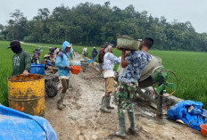 Cuaca Mendukung, Semangat Satgas TMMD 127 Kodim 0421/LS Menyala di Desa Gunung Rejo
