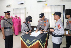 Kapolres Lampung Utara Pimpin Sertijab Pejabat Utama dan Kapolsek Jajaran