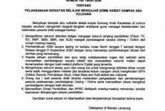 Imbas Abu Vulkanik Anak Krakatau, Gubernur Lampung Minta Sekolah Terapkan Pembelajaran Daring