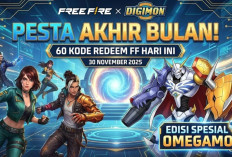 Pesta Akhir Bulan! 60 Kode Redeem FF Hari Ini 30 November 2025 Edisi Spesial Omegamon
