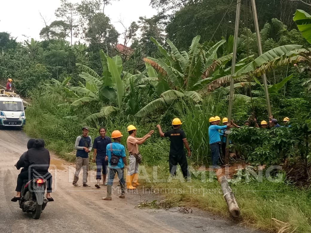 Akibat Tiang Roboh, Listrik di Gedungsurian dan Sekitarnya Padam Selama Tujuh Jam