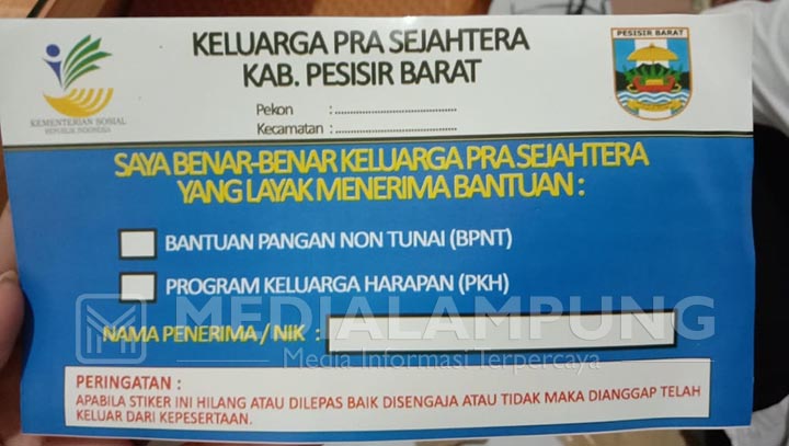 Awal Februari Dinsos Mulai Pasang Stiker KPM-PKH