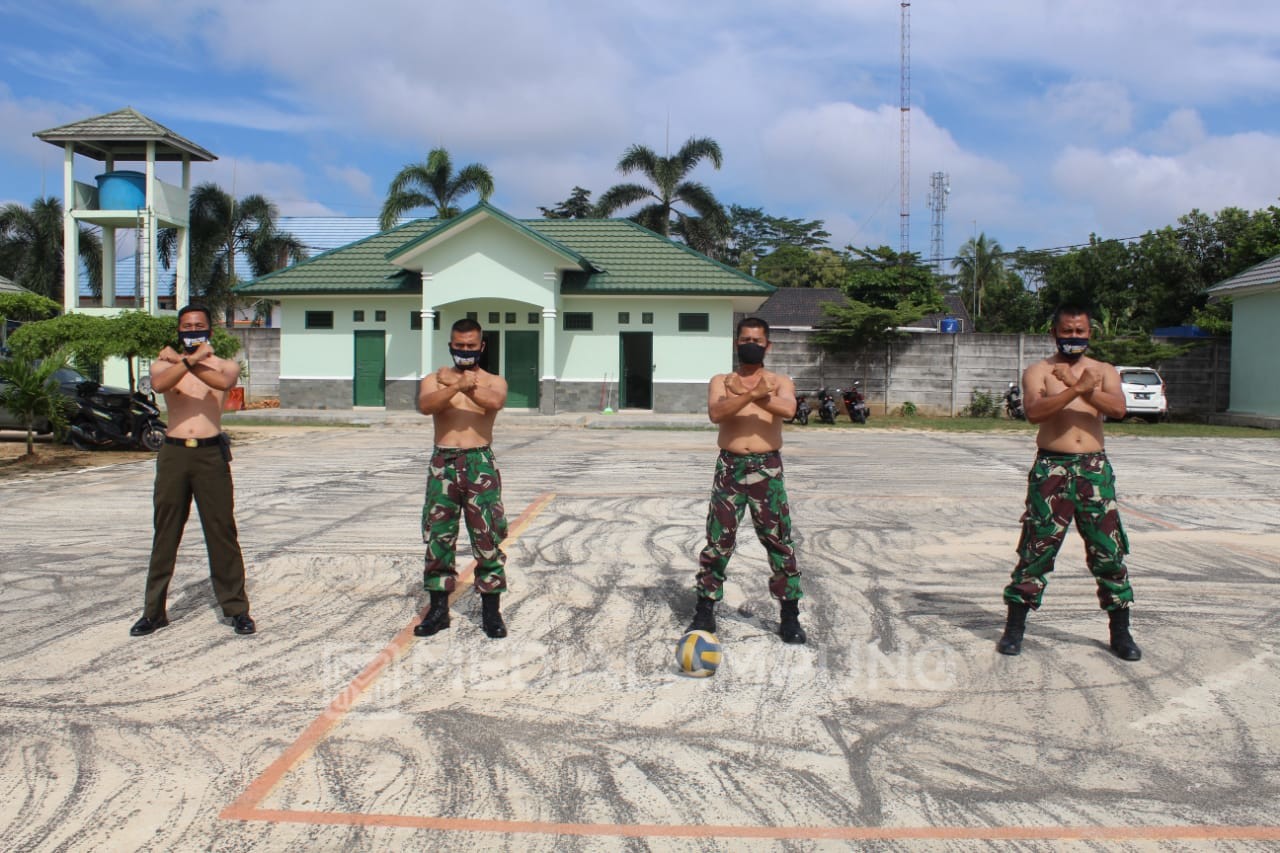 Cegah Corona, Kodim 0429 Lamtim Berjemur Matahari