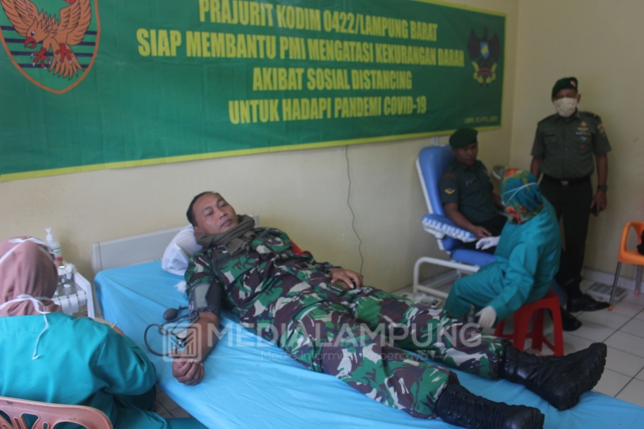 Bantu PMI, Kodim 0422/LBP Gelar Donor Darah