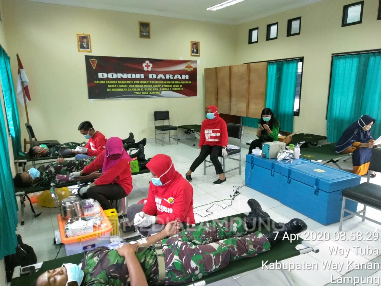 Personil Skadron 12 Serbu Lanudad Gatot Subroto Way Tuba Gelar Donor Darah