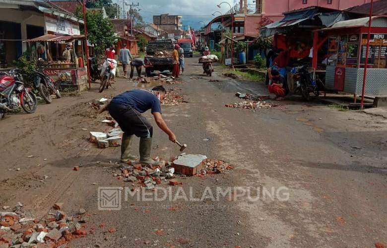 Pekon Sumberalam Mampu Bangun Jalan Provinsi 