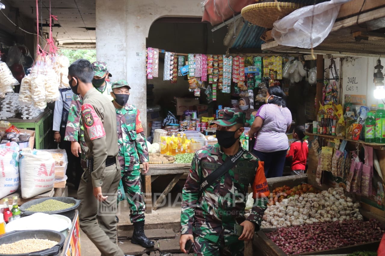 Kodim Ikut Operasi Penegakan Disiplin Protokol Kesehatan di Sejumlah Pusat Perbelanjaan