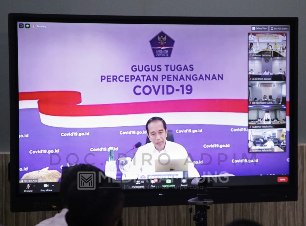 Gubernur Arinal Ikuti Rapat Secara Virtual Bersama Jokowi Bahas Adaptasi New Normal