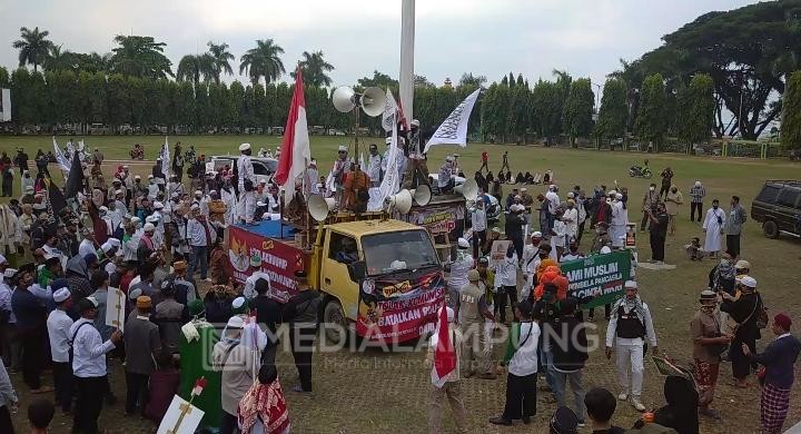 FPI dan Sejumlah Ormas di Lampung Demo Tolak RUU HIP 