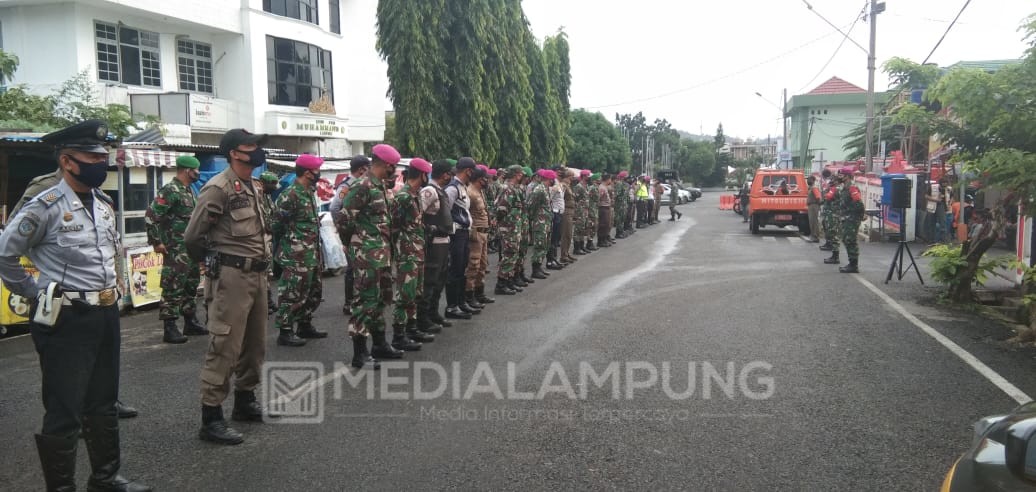 Satgas Terpadu Covid-19 Bandarlampung Patroli Penegakan Disiplin Kesehatan