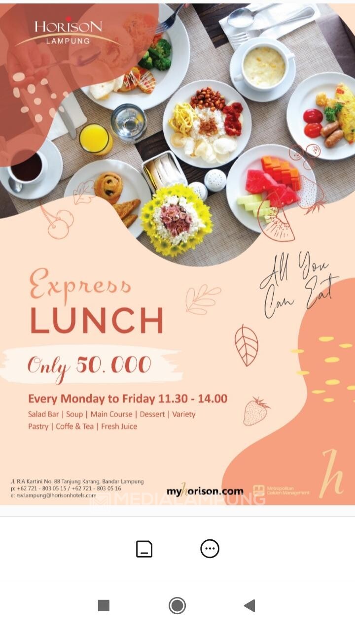 Promo Express Lunch di Horison Lampung, Bayar Rp50 Ribu Bisa Makan Sepuasnya