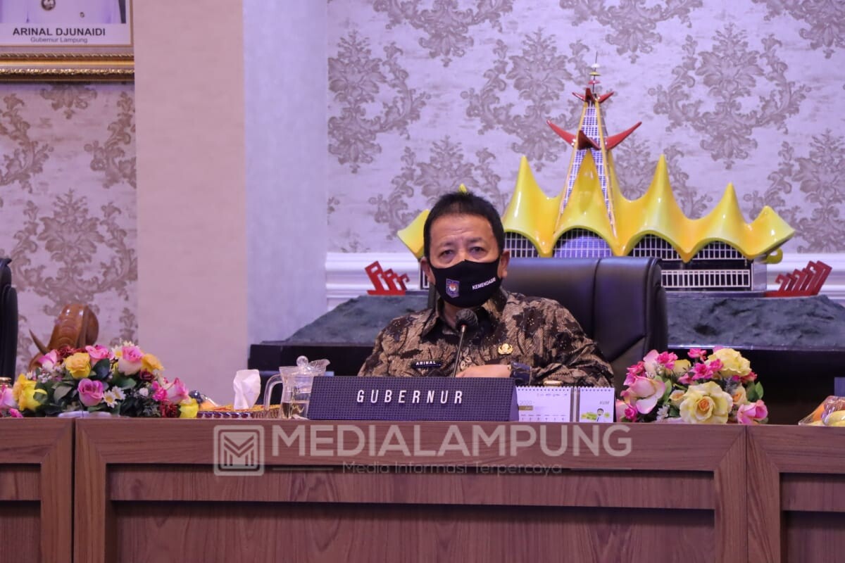 Hi. Arinal Pimpin Rapat Evaluasi Percepatan Penanganan Covid-19 di Lampung