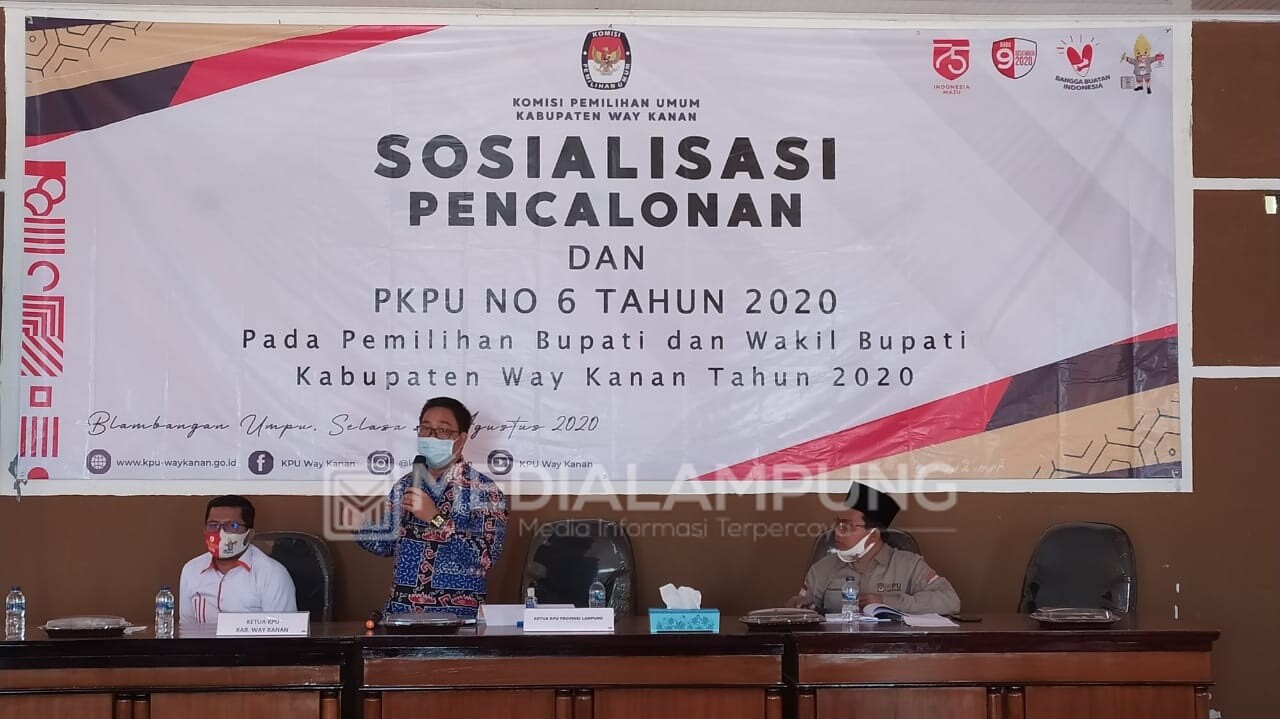 KPU Waykanan Gelar Sosialisasi Pencalonan dan PKPU No.6/2020