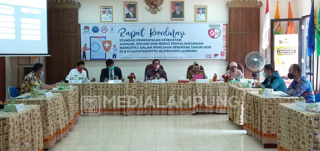 KPU Lampung Gelar Rakor Standar Pemeriksaan Kesehatan Bacalon