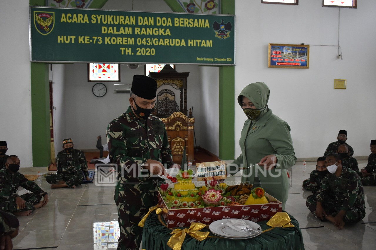 HUT Ke-73 Korem 043, Dandim 0410 Hadiri Syukuran dan Do'a Bersama 