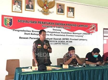 Ketua DPRD Lampung Sosialisasikan Perda No.9/2016 di Lamteng