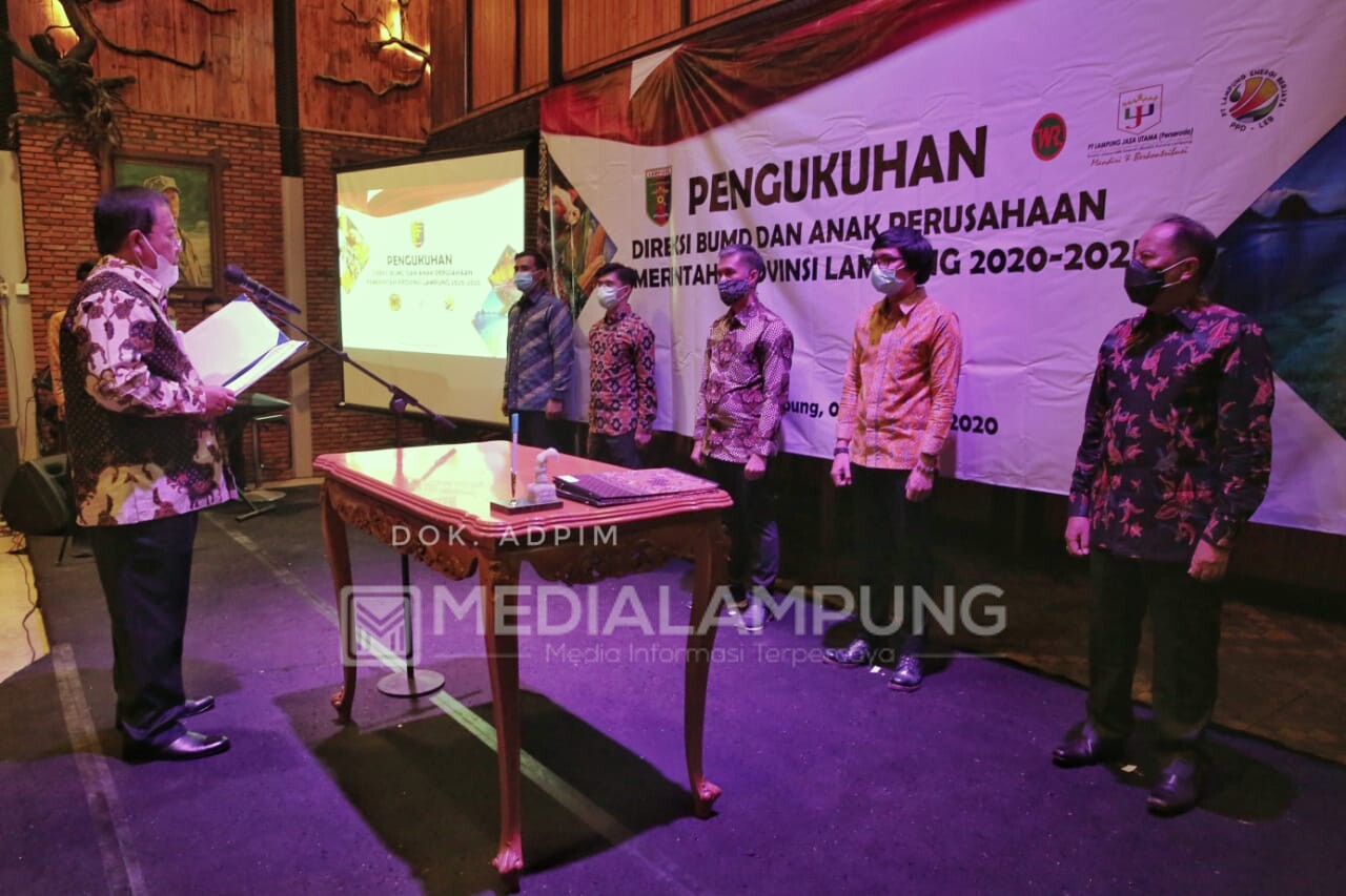 Arinal Kukuhkan Direksi BUMD dan Anak Perusahaan Pemprov Lampung