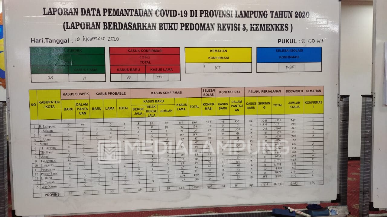 Hari Ini, Positif Covid-19 di Lampung Bertambah 99 Kasus