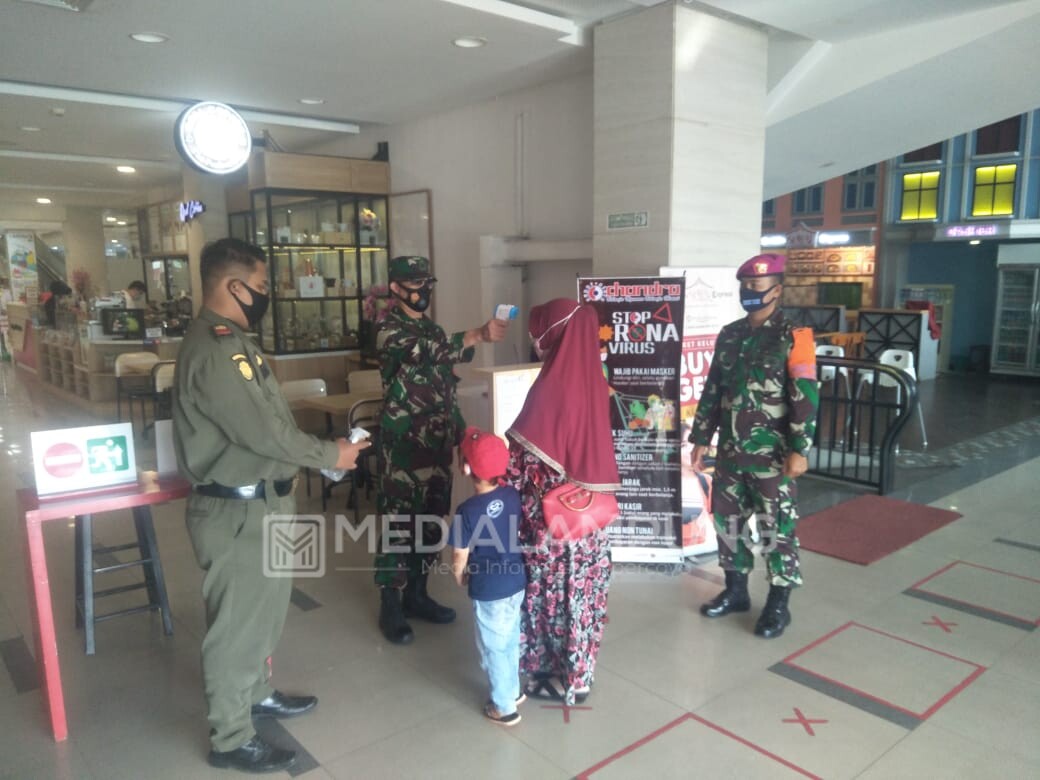Kodim Bersama Tim Gugus Tugas Tertibkan Prokes di Mall Chandra