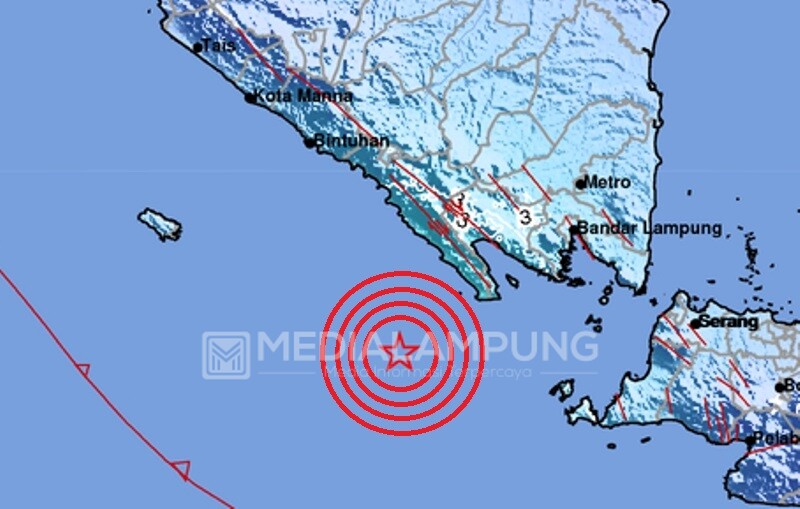 Gempa 5,5 SR di Tanggamus Tak Menimbulkan Kerusakan
