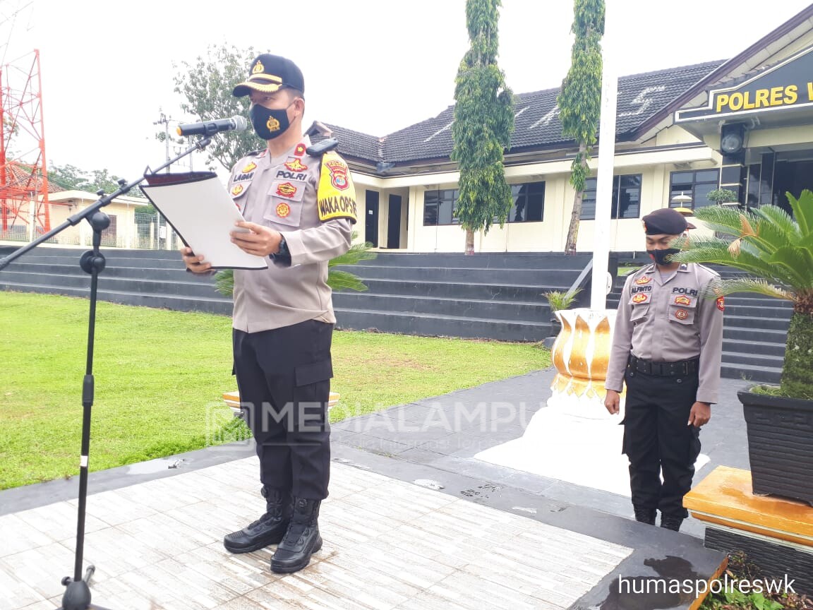 Operasi Lilin Krakatau 2020, Wakapolres Waykanan Tekankan Petugas Pos Pam Tingkatkan Pelayanan