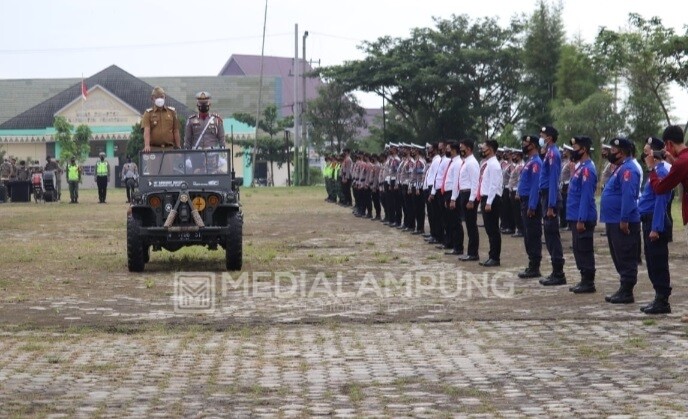 Apel Gelar Pasukan Tandai Dimulainya Operasi Lilin Krakatau 2020 di Pringsewu