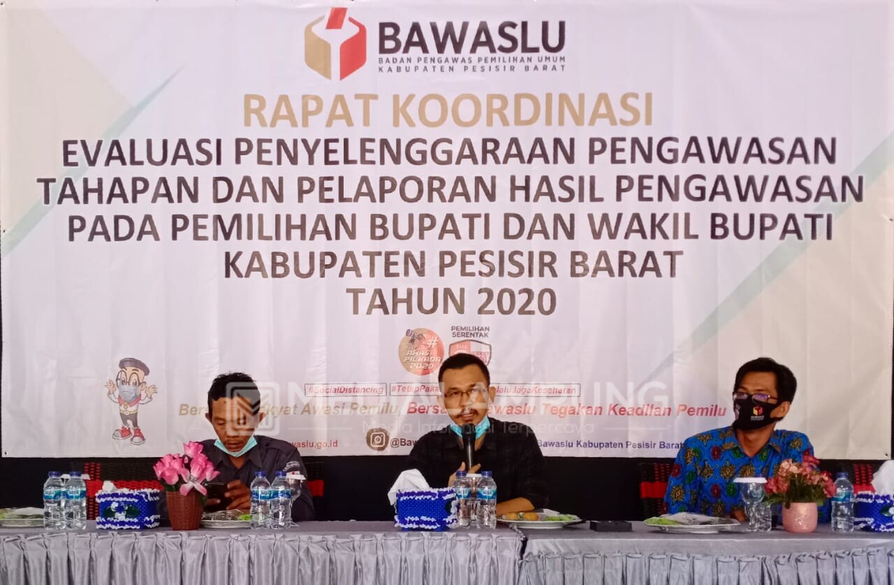 Bawaslu Pesbar Rakor Evaluasi Pengawasan Pilkada 2020