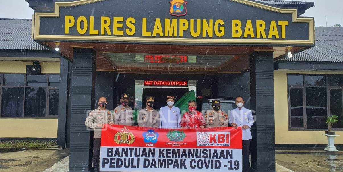 PSMTI, KBI, Buddha Tzu Chi Bekerjasama dengan Polres Lambar Salurkan Bantuan 500 Paket Sembako