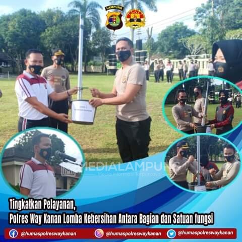 Polres Waykanan Gelar Lomba Kebersihan Antar Bagian dan Satuan Fungsi
