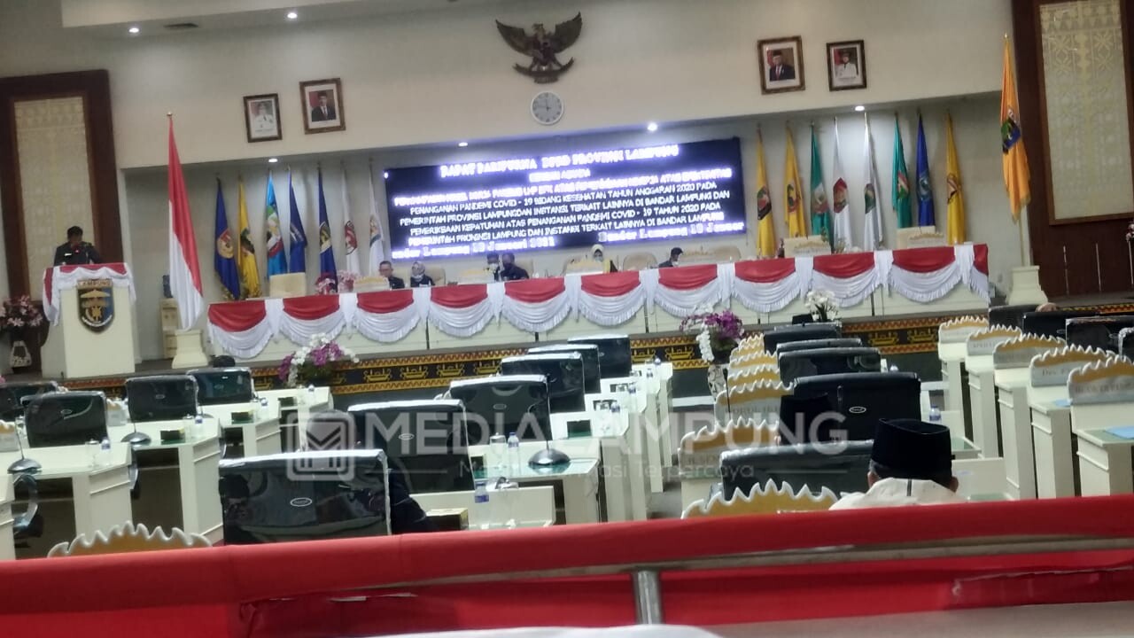 DPRD Lampung Sampaikan Laporan Pansus Terhadap Pembahasan LHP BPK Atas Efektivitas Penanganan Covid-19