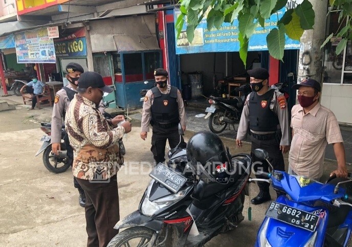 Sabhara Polres Pringsewu Rutin Gelar Patroli Prokes