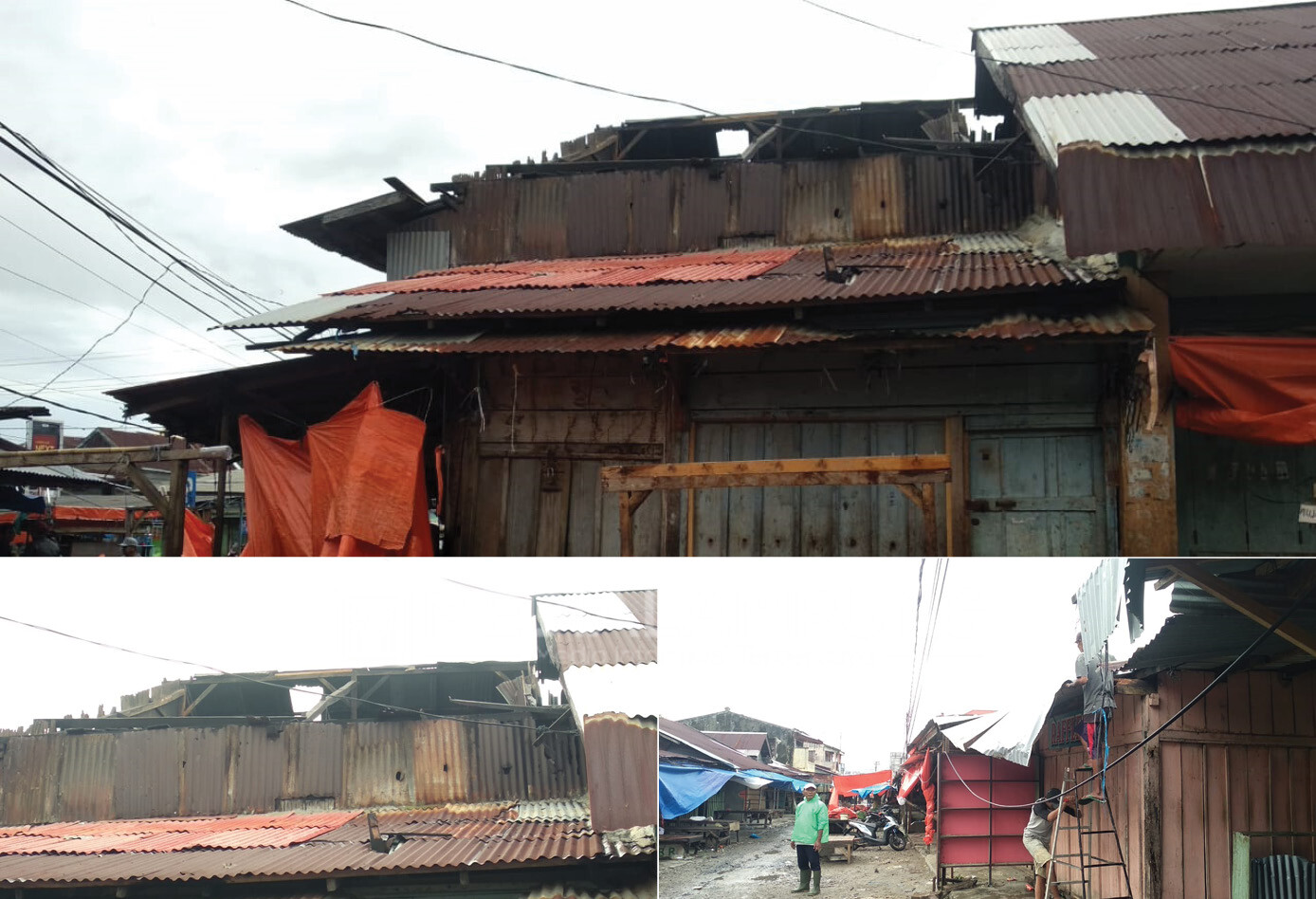 Angin Puting Beliung, Rusak Atap Ruko