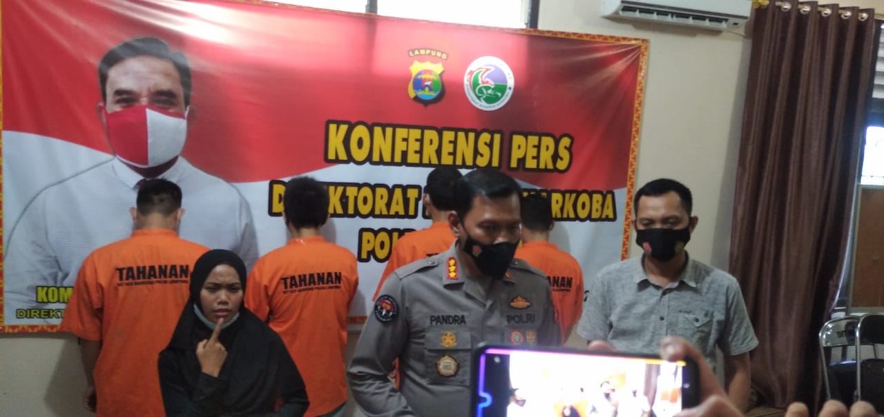Polda Lampung Tangkap 4 Tersangka Kasus Narkoba 