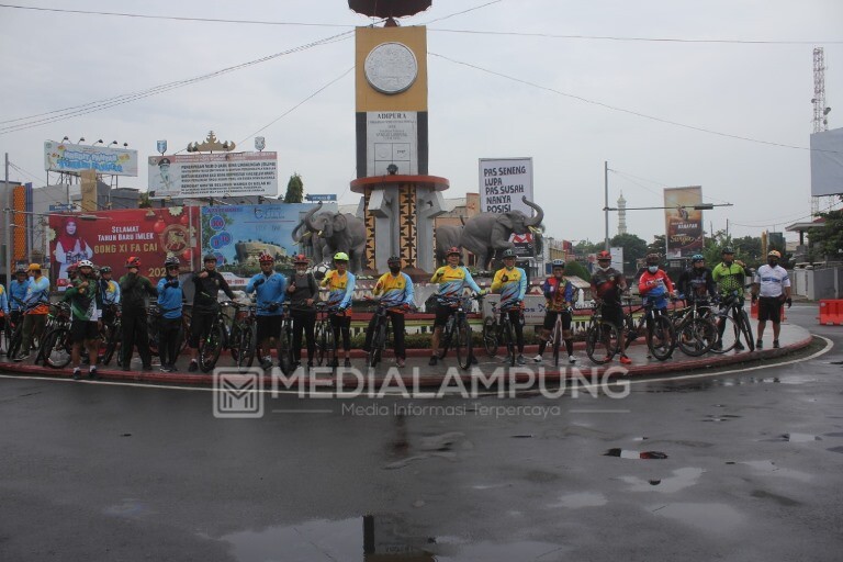 Personel Kodim 0410 Ikut Bersepeda Santai Bersama Pangdam II/Sriwijaya