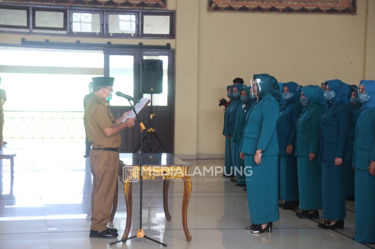 Bupati Lamtim Lantik Pengurus TP PKK Periode 2021-2026