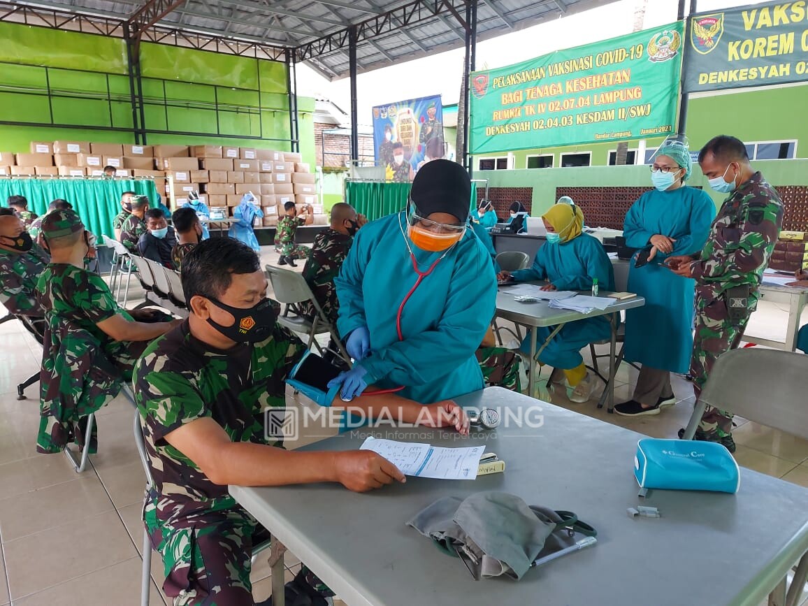 Personel Kodim Terima Vaksinasi Sinovac Dosis 2