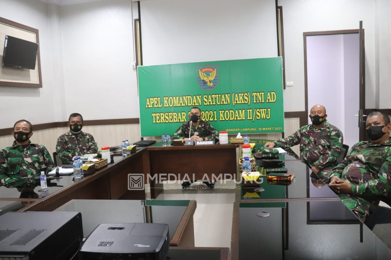 Dandim Romas Ikuti Vidcon Dalam Rangka Apel Komandan Satuan