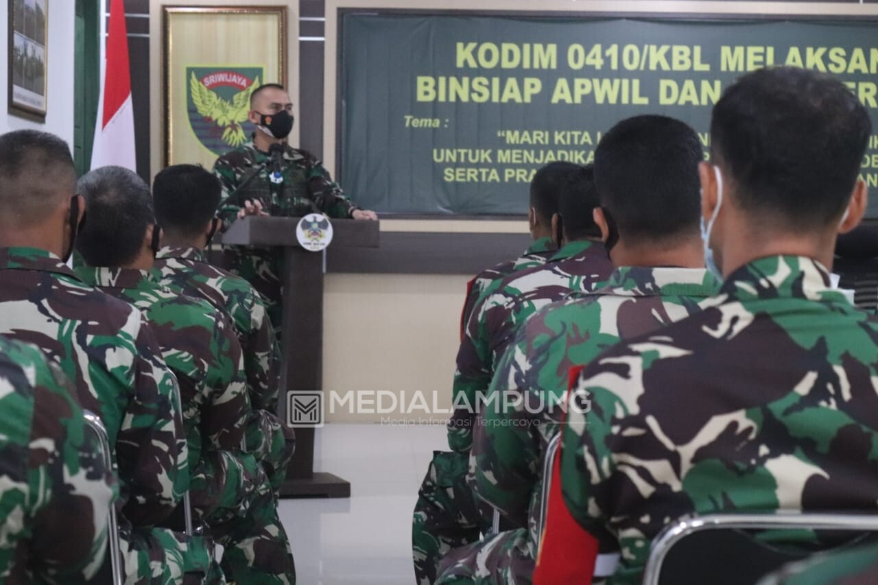 Dandim Hadiri Pembinaan Kesiapan dan Kemampuan Teritorial Kodim 0410/KBL