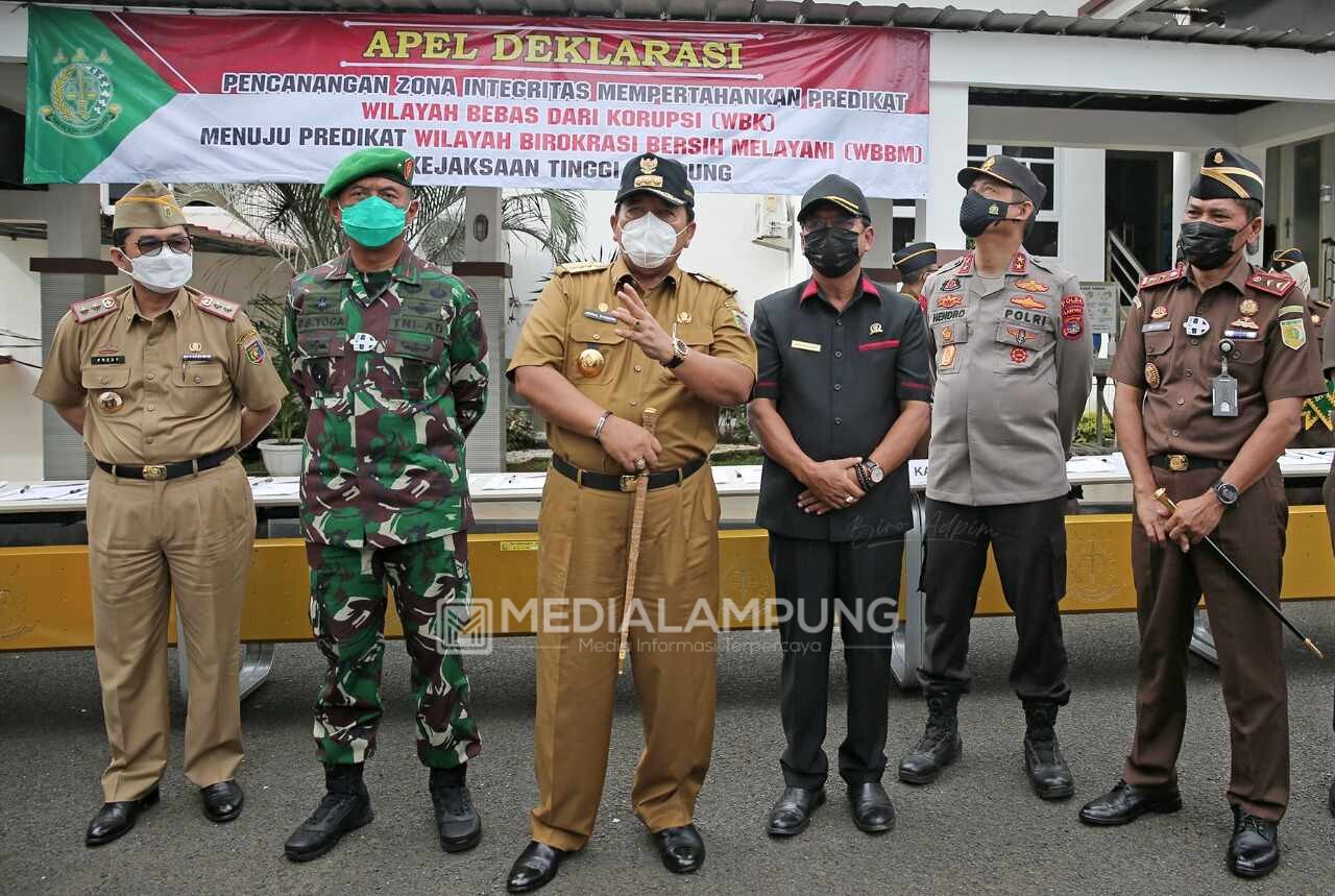 Arinal Hadiri Deklarasi Pencanangan Zona Integritas Kejati Lampung dari Berpredikat WBK Menuju WBBM