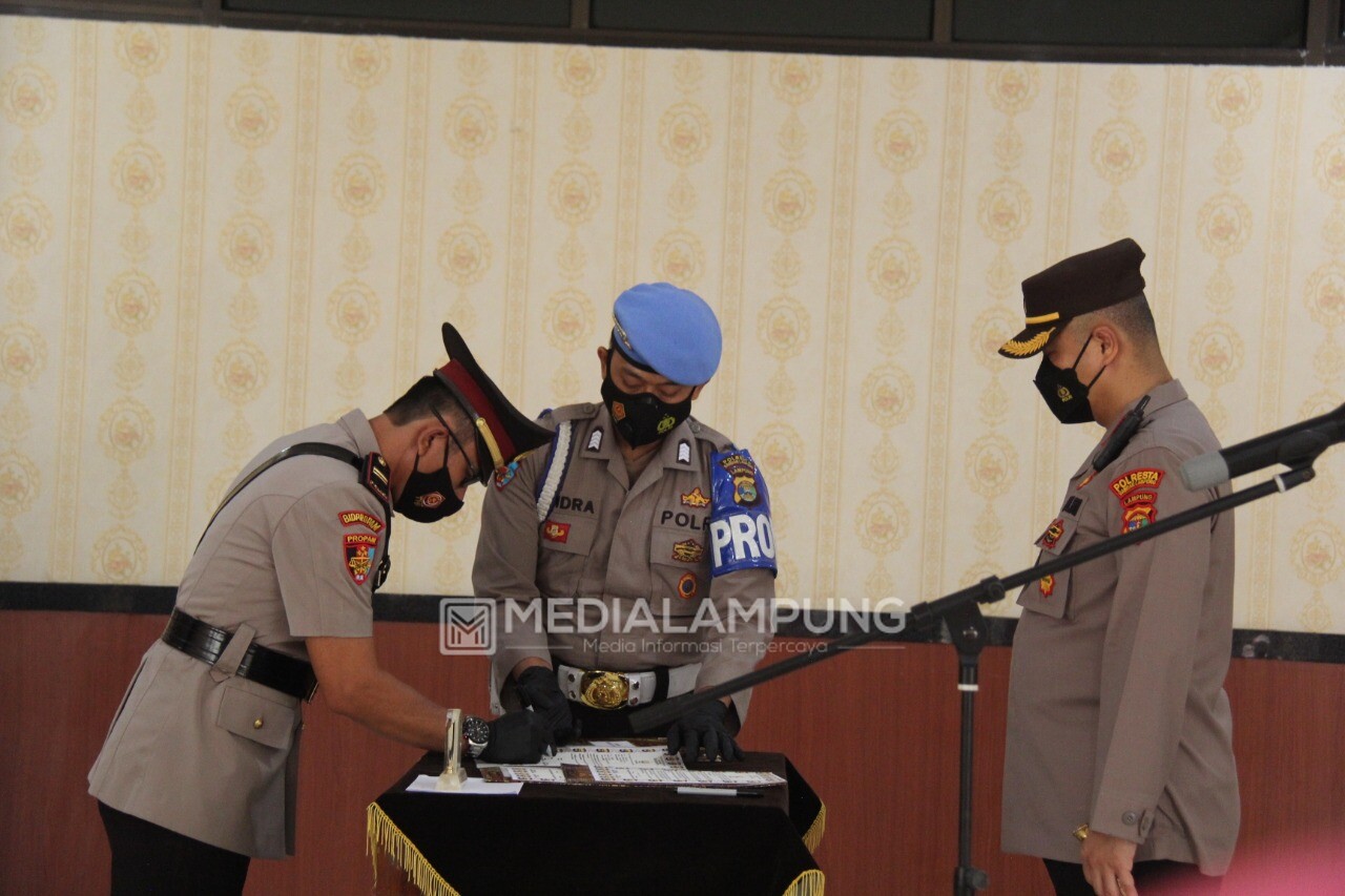 Kapolresta Bandarlampung Pimpin Sertijab dan Pelantikan Kapolsek Baru