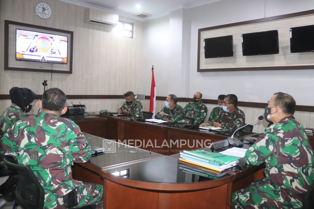 Dandim Romas Ikut Rakor Satgas Covid-19 Secara Virtual