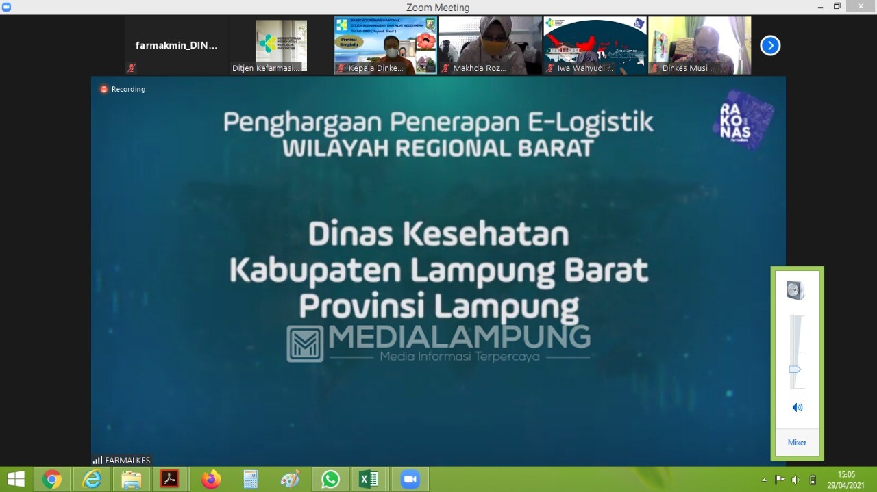 Dinkes Lambar Terima Penghargaan Terbaik Penerapan E-Logistik Tahun 2021