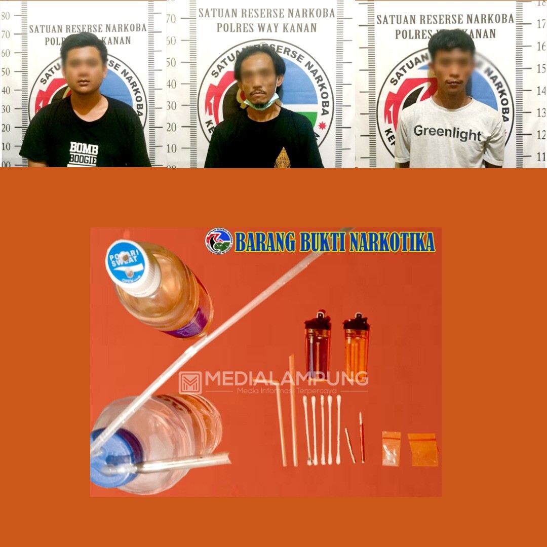 Gerebek Pesta Sabu, Polres Waykanan Amankan Tiga Tersangka